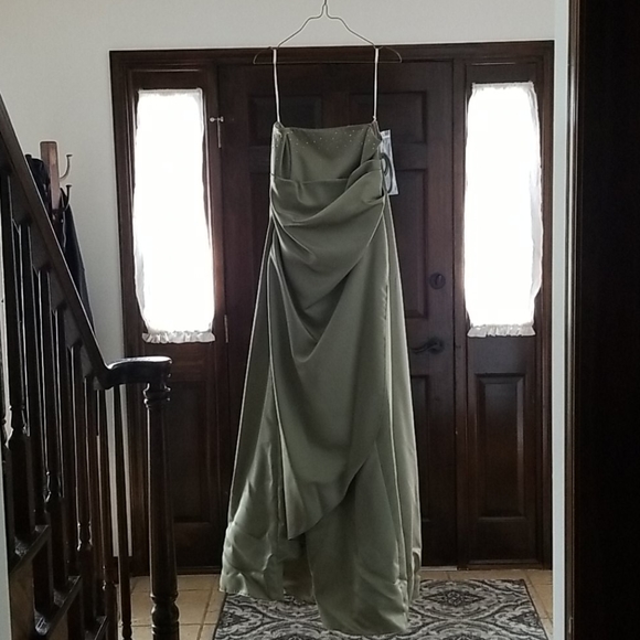 Bari Jay bridesmaid prom formal sage dress sz BRIDAL 17/18, standard size 12/14 - Picture 2 of 8